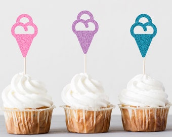 Ice Cream Cupcake Toppers, Birthday Party Decorations, Baby Shower