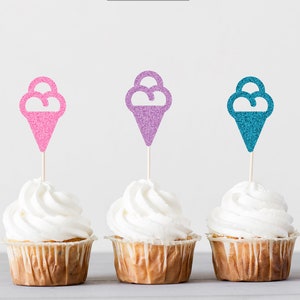 Ice Cream Cupcake Toppers, Birthday Party Decorations, Baby Shower