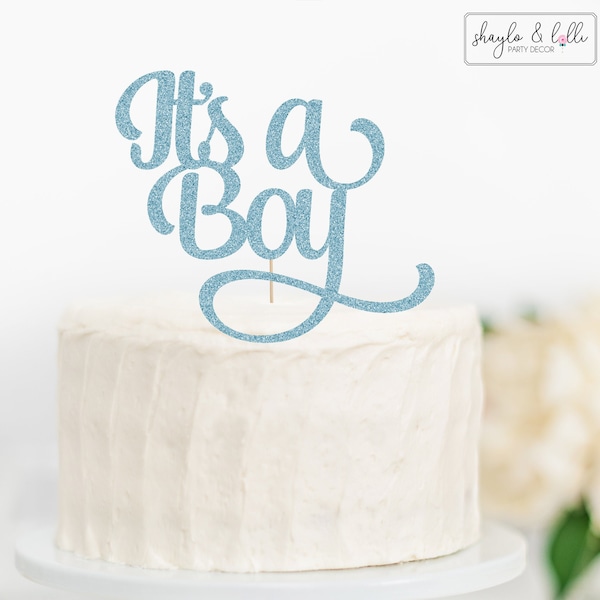 Diamond Cake Topper Light Blue Its A Boy main image 0