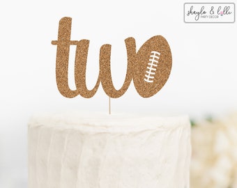 Football Two Cake Topper, 2nd Birthday Party Decorations