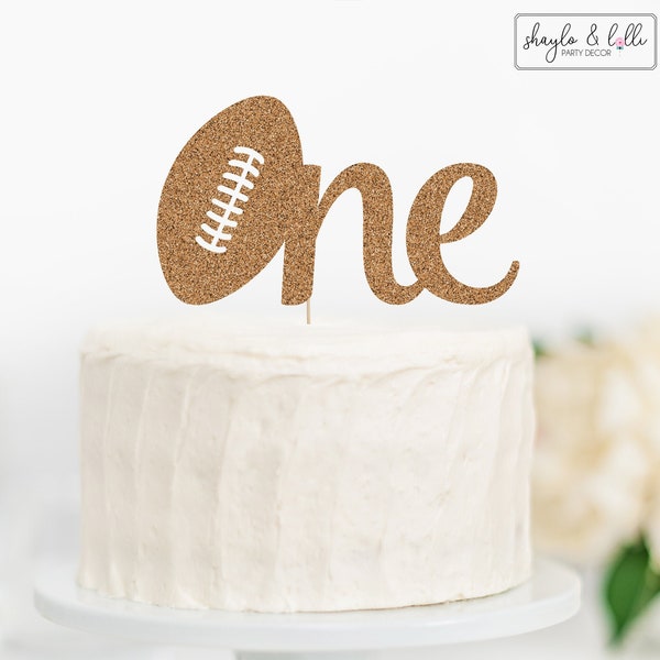 Football One Cake Topper, First Birthday Party Decorations, Smash Cake Topper