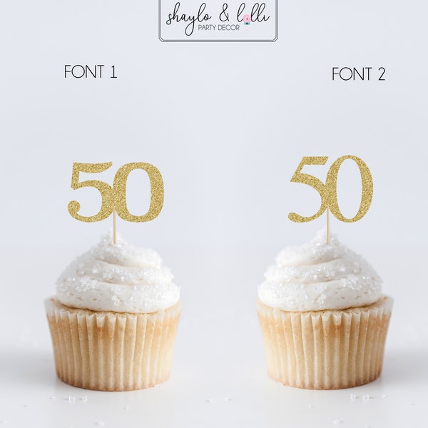 50th Anniversary Cupcake Toppers Etsy