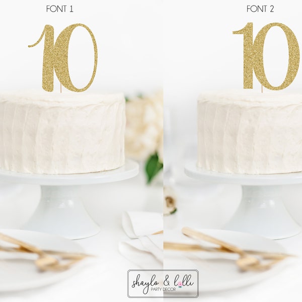 10 Cake Topper, 10th Birthday Party, Anniversary Decorations