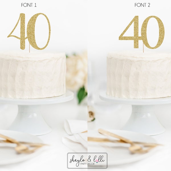 40 Cake Topper, 40th Birthday Party Decorations, Forty