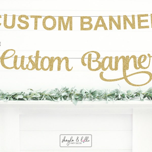 Custom Glitter Banner, Bridal Shower Sign, Birthday Party Decorations, Baby Shower, Anniversary Party