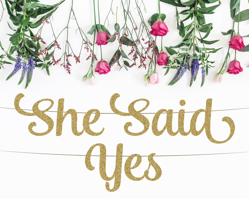 Bride to Be Engagement Party Decor Bridal Shower Decor Bridal Shower Banner Miss to Mrs She Said Yes Banner Bachelorette Banner