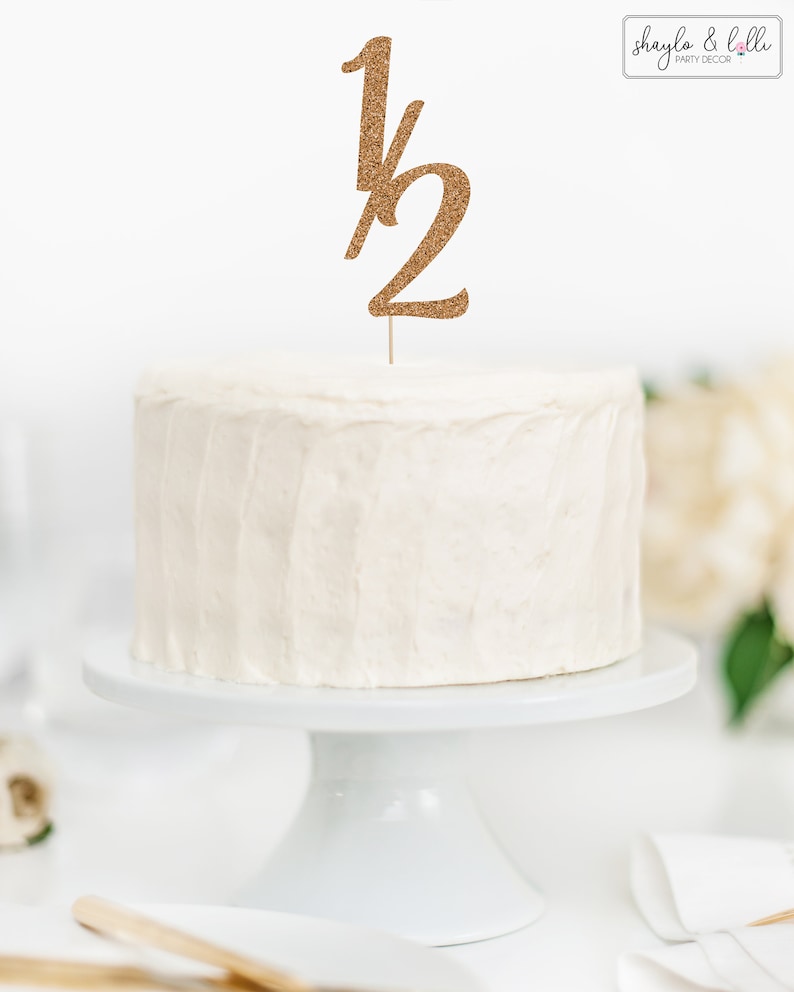 1/2 Cake Topper, Half Birthday Celebration, 6 Month Photo Prop image 4
