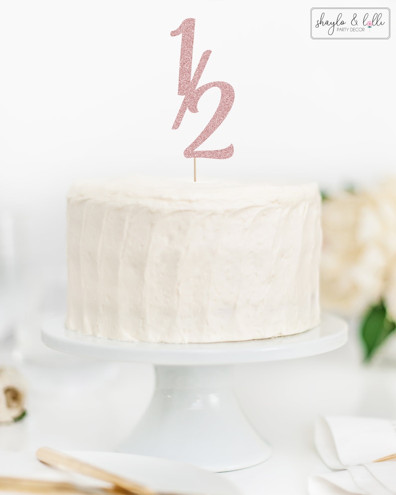 1/2 Cake Topper, Half Birthday Celebration, 6 Month Photo Prop image 2