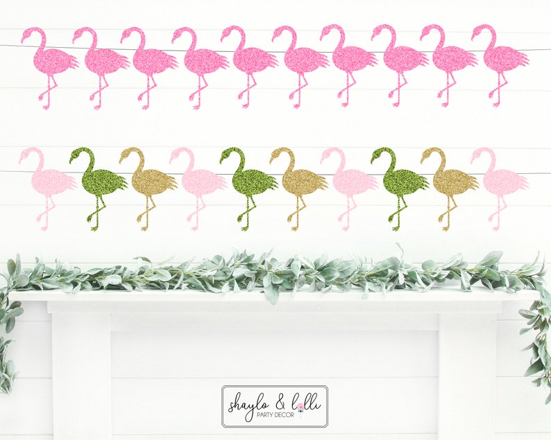 Bridal Shower Tropical Party Decorations Flamingo Banner