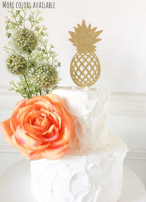 Pineapple Cake Topper Tropical Party Decor Bridal Shower