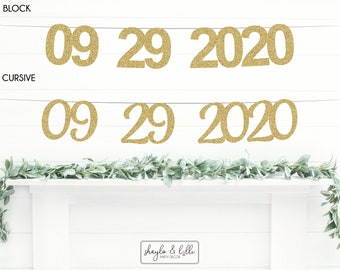 Date Banner, Engagement Party Decorations, Wedding Sign