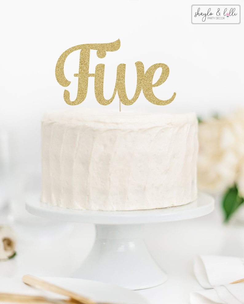 Anniversary Decorations 5th Birthday Party Five Cake Topper
