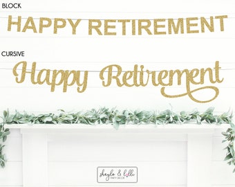 Happy Retirement Banner, Retirement Party Decorations