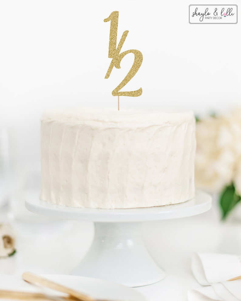 1/2 Cake Topper, Half Birthday Celebration, 6 Month Photo Prop image 1