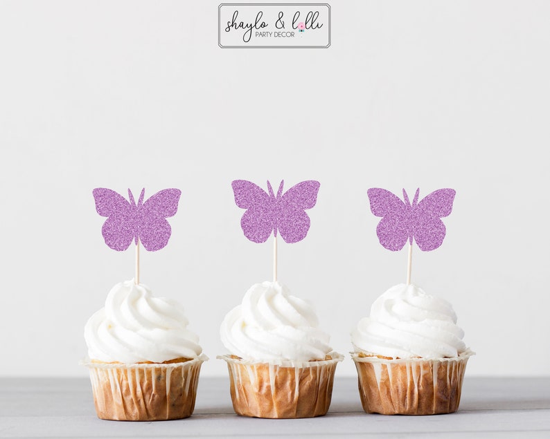 Butterfly Cupcake Toppers Birthday Party Decorations Etsy