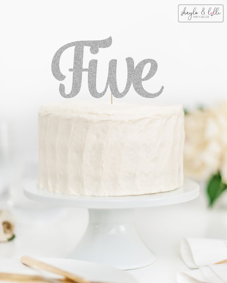 Anniversary Decorations 5th Birthday Party Five Cake Topper