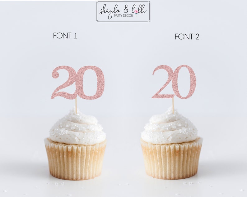 20 Cupcake Topper 20th Birthday Party Anniversary - Etsy