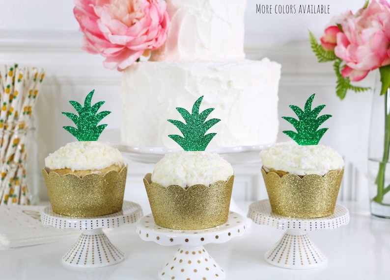 Luau Golden Foil Pineapple Party Troplcal Palm Tree Bridal Shower Decorations