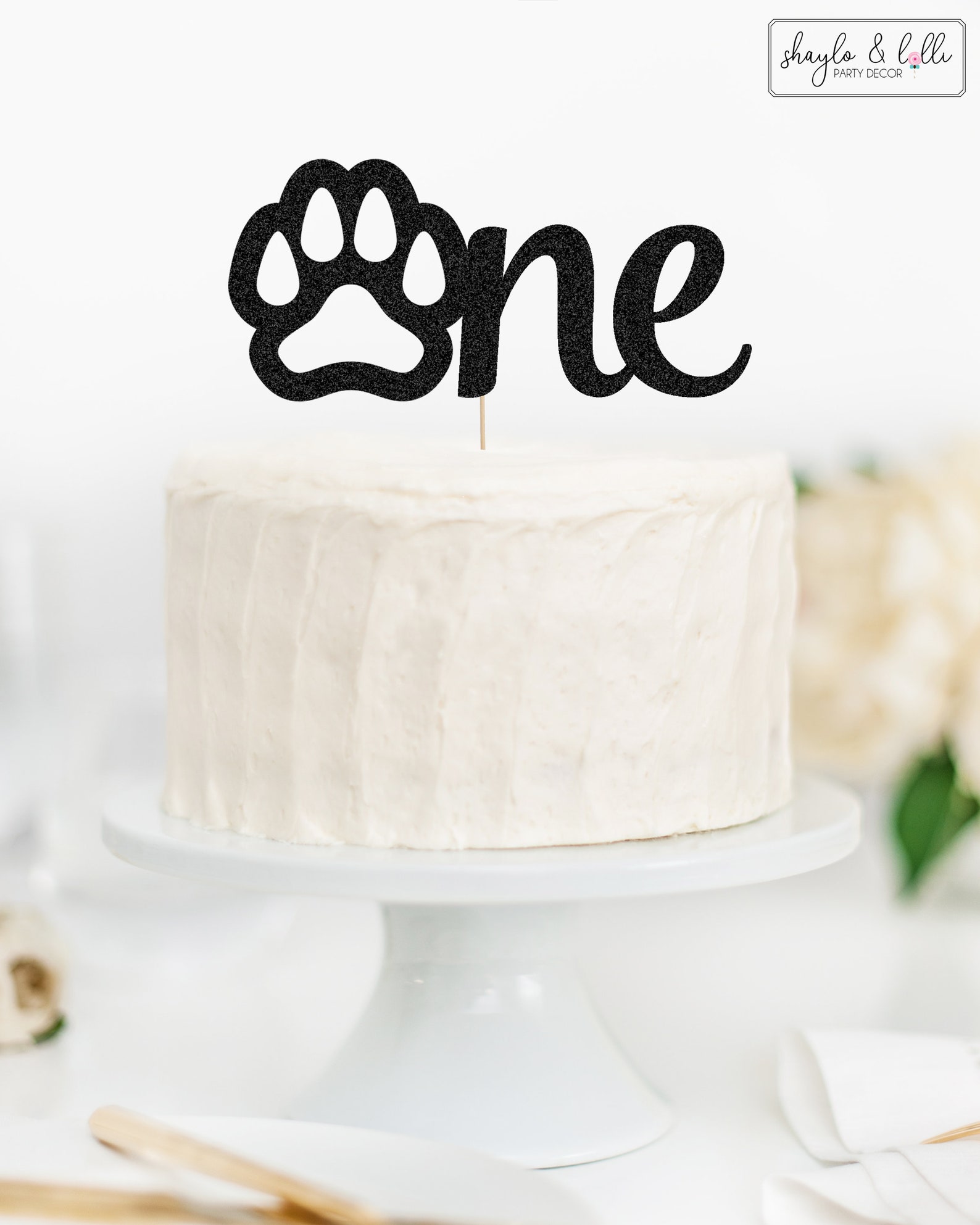 Paw One Cake Topper Dog 1st Birthday Party Decorations | Etsy UK