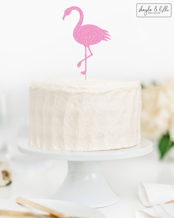 flamingo party decor tropical centerpiece stick Customized tropical cake topper flamingo cake topper