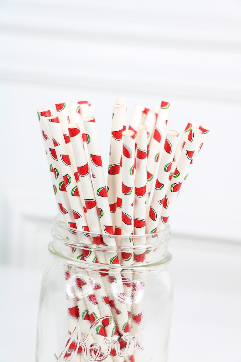 Watermelon Party Straws