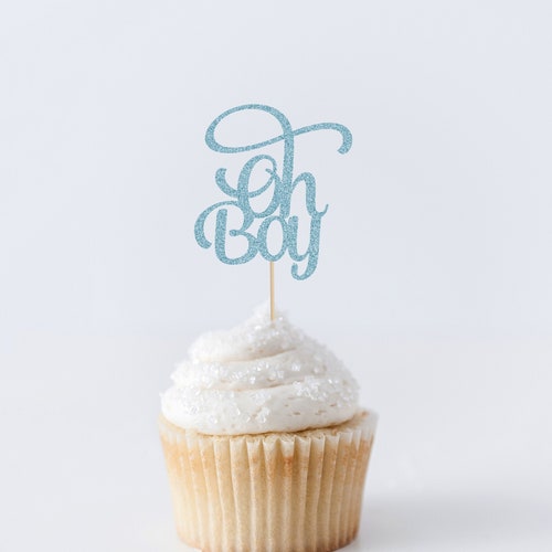 Oh Boy Cupcake Toppers Baby Shower Dessert Toppers Its A - Etsy