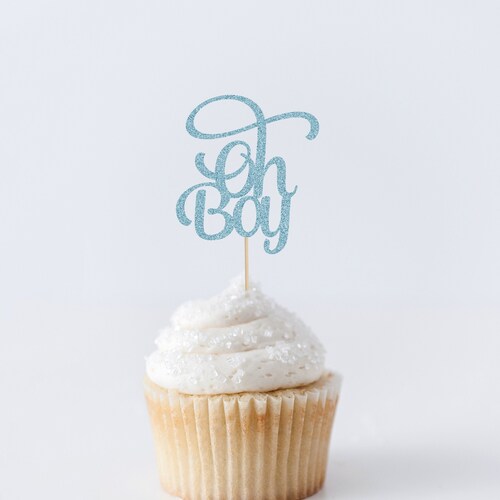 Oh Boy Cupcake Toppers Baby Shower Dessert Toppers Its A Etsy