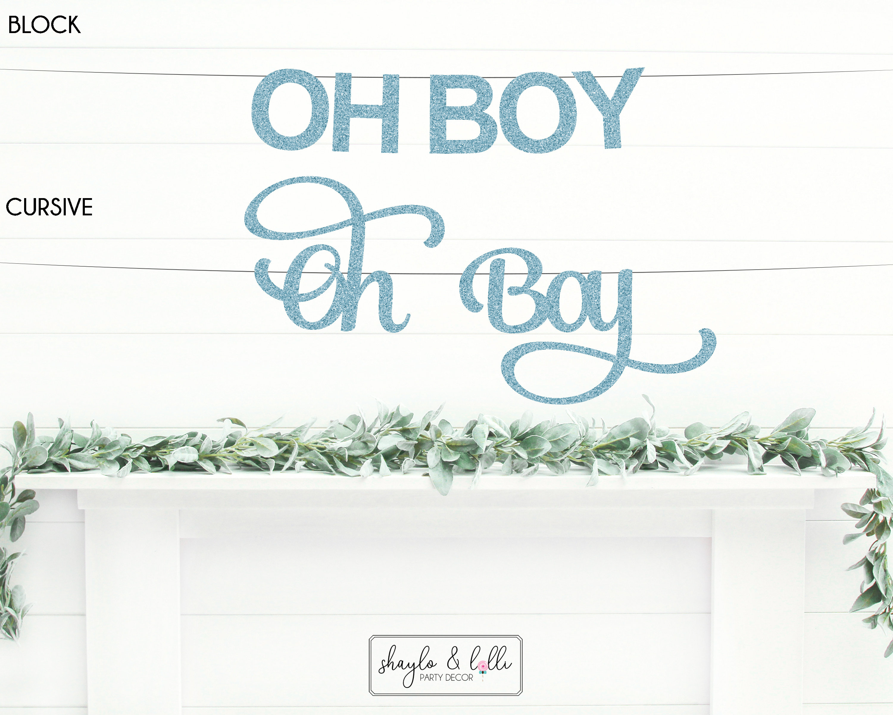 Oh Boy Banner Baby Shower Decorations Gender Reveal Sign | Etsy