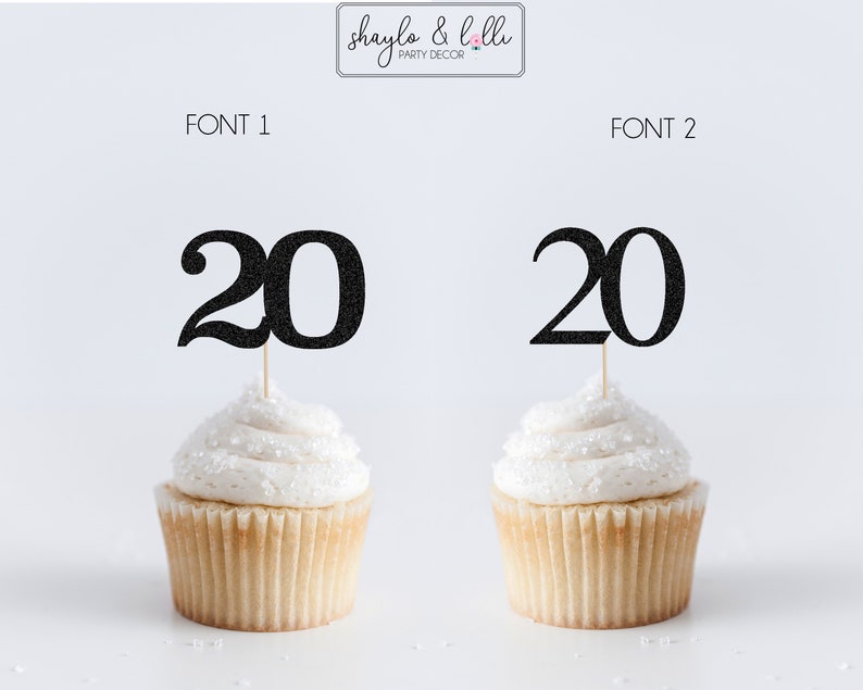20 Cupcake Topper 20th Birthday Party Anniversary - Etsy