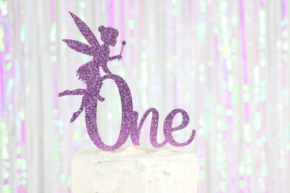 fairy tinkerbell ..pink ombre cake topper