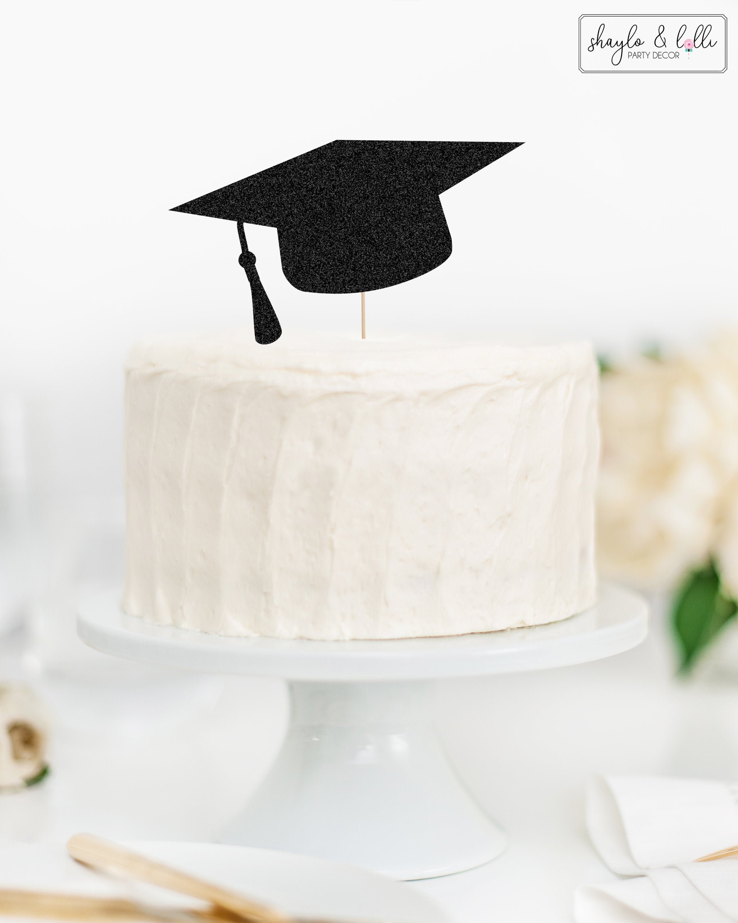 Abaodam 24 Pcs Graduation Season Cake Insert topersitos para comida fruit  decor toppers para comida fruitcakes congrats grad Graduation Hat Topper
