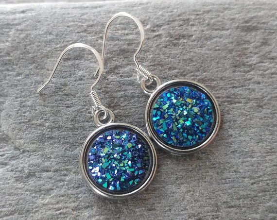 Darker Druzy Earrings, 4 Color Options, 12  Settings Available, DD-E-Please call for wholesale prices