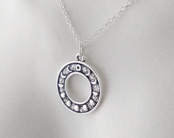 Moon Phase Necklace, Celestial Necklace