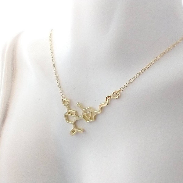 CBD Molecule Necklace, Available in Silver & Gold