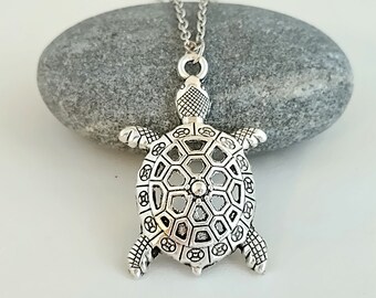 Turtle Necklace, Silver Turtle Necklace, Nature Necklace, Turtle Gift