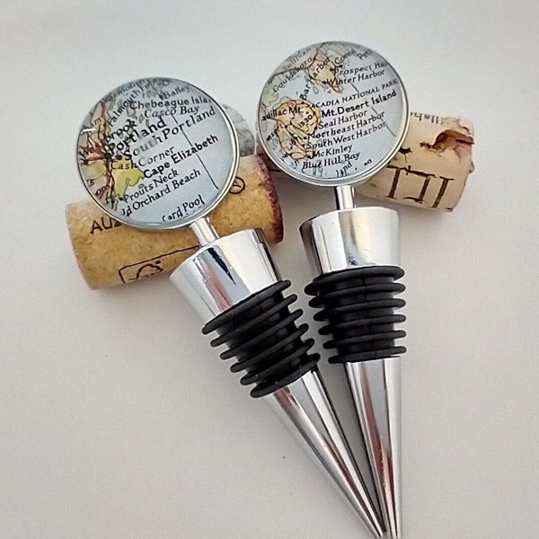 Custom Wine Stopper, Map or Custom Images Available
