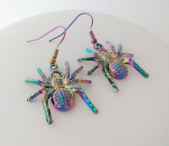 Rainbow Spider Earrings, List Prices Reflect MSRP, HE-SPIDER-11