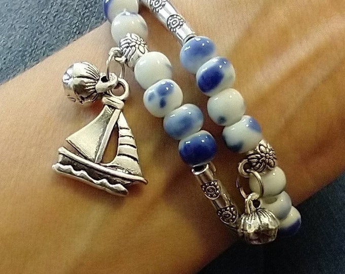 Sailboat Bracelet Set, Summer Bracelets, List Price Reflects MSRP