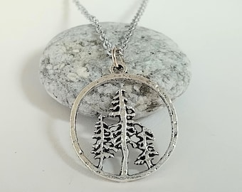 Silver Tree Necklace, Nature Necklace, Forest Necklace, Woodland Necklace