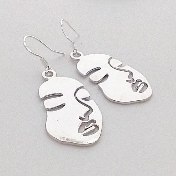 Face Earrings, Silver or Gold, List Prices Reflect MSRP, ME-FACE-2
