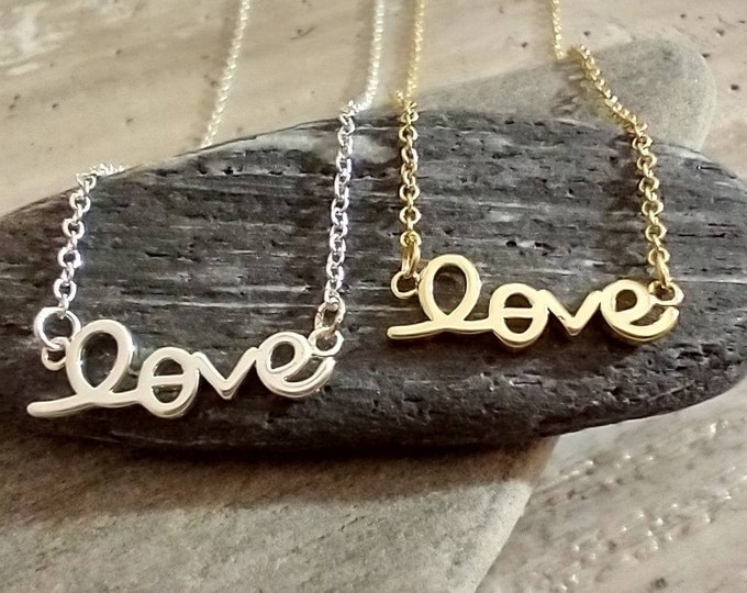 Love Necklace, Available in Silver or Gold
