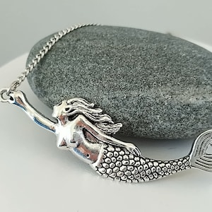 Mermaid Necklace, Silver Mermaid Necklace, Mermaid Gift, Mystical Jewelry