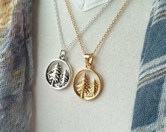 Tree Necklace, Nature Necklace, Gold Tree Necklace, Silver Tree Necklace, Nature Necklace