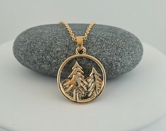 Simple Nature Necklace, Mountain Necklace, Available in Gold Or Silver