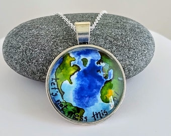 Earth Necklace, Handmade Necklace, Gift Boxed, Gift For Girl, Gift for Boy