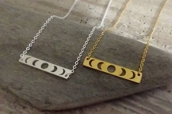 Celestial Bar Necklace, Available in  Silver or Gold