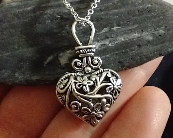 Pretty Little Heart Necklace, Silver Heart Necklace