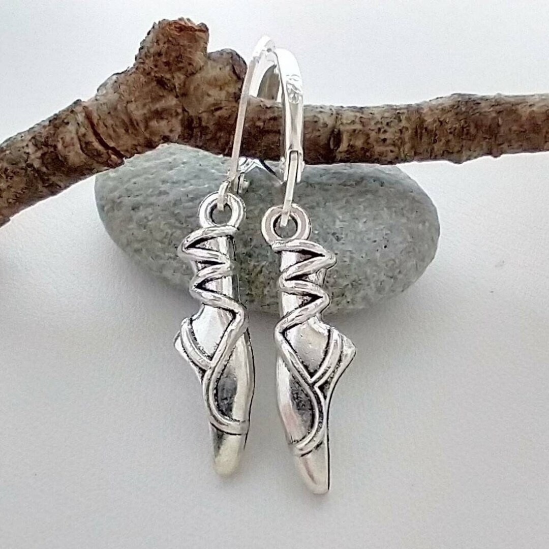 Ballerina Earrings, Silver Ballet Slipper Earrings, Gift for Ballerina Etsy