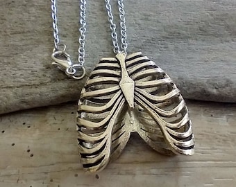 Silver Rib Cage Necklace, Skeleton Necklace, E-girl Necklace, Y2K jewelry