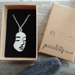 Minimalist Face Necklace, Abstract Face Necklace, Picasso Necklace image 2